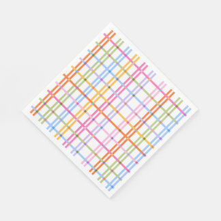 Modern Colorful Plaid Baby Shower Theme Napkin