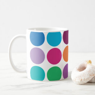 Modern Colorful Polka Dot Coffee Mug
