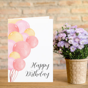 Modern Colorful Pretty balloons Birthday card 