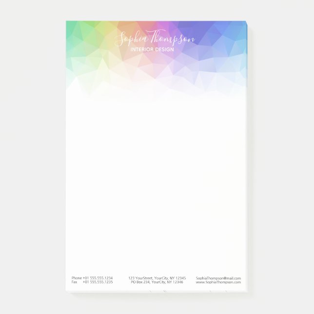 Modern Colorful Rainbow Polygonal - Post-it® Notes (Front)