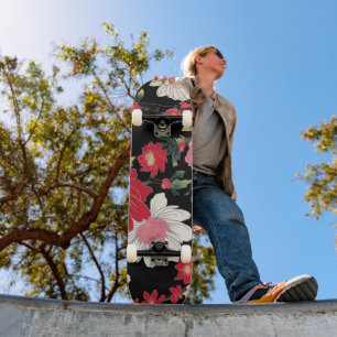Modern Colorful Sakura Flower Japan Birthday party Skateboard
