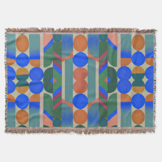 Modern Colorful Shapes Throw Blanket