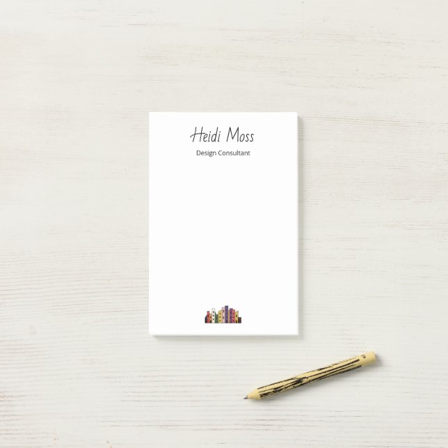 Modern Colorful Skyline Urban Design Consultant  Post-it Notes (On Desk)