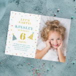 Modern Colorful Sprinkles Kids Photo Birthday Invitation<br><div class="desc">Modern Colorful Sprinkles Kids Photo Birthday Invitation. Click the edit button to customize this design.</div>