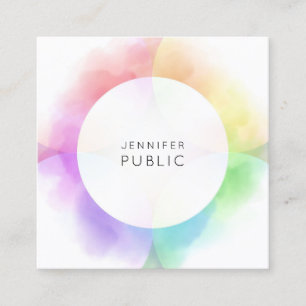 Modern Colorful Template Minimalist Elegant Trendy Square Business Card