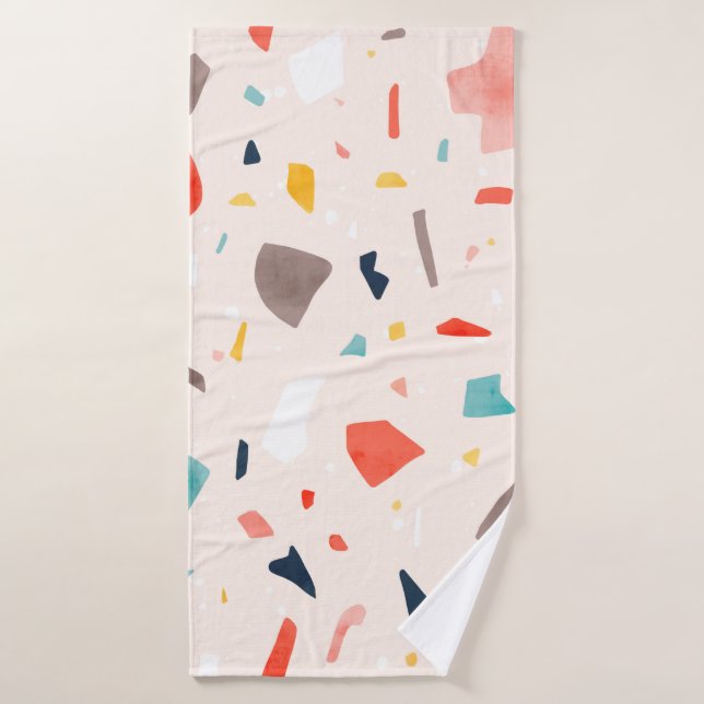 Modern colorful Terrazzo seamless patterns with co (Serviette de bain)