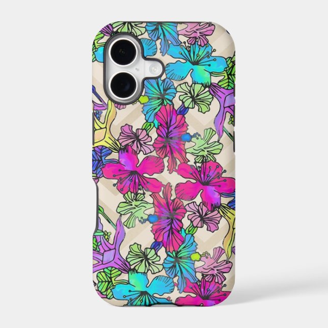 Modern Colorful Tropical Botanical Pattern (Back)
