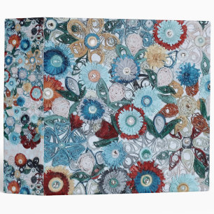 Modern colorful watercolor arts and crafts pattern binder