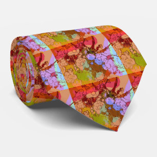 Modern colorful watercolor floral patterns tie