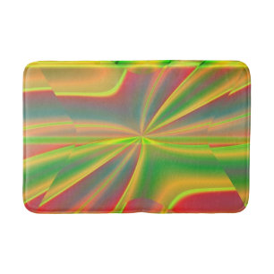 Modern Colour Abstract lemon neon green Bath Mat