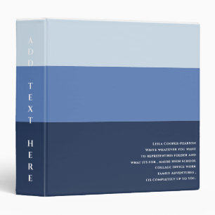 Modern colour block blue binder