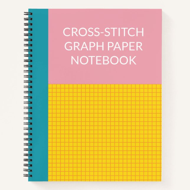 Modern Colour Block Cross Stitch Graph Paper Notebook (Front)