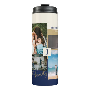 Modern Colour block Family Photo Collage Thermal Tumbler
