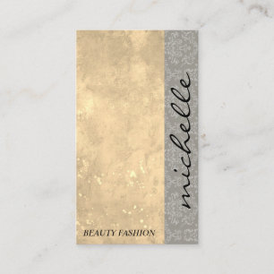 Modern Colour Block   Grunge Damask Pattern Business Card