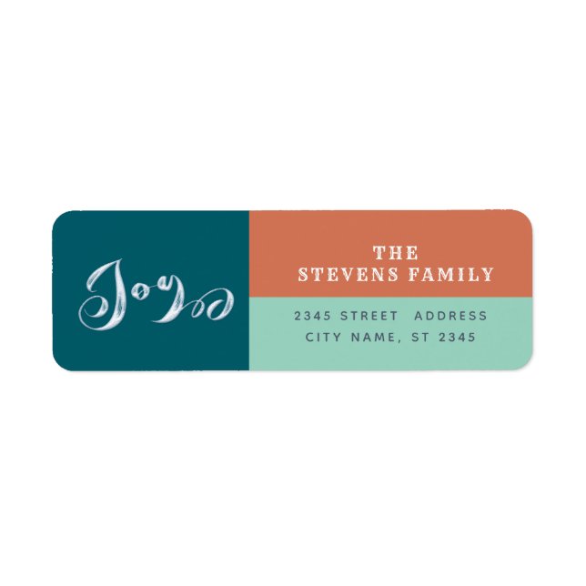 Modern colour block holiday script joy   (Front)