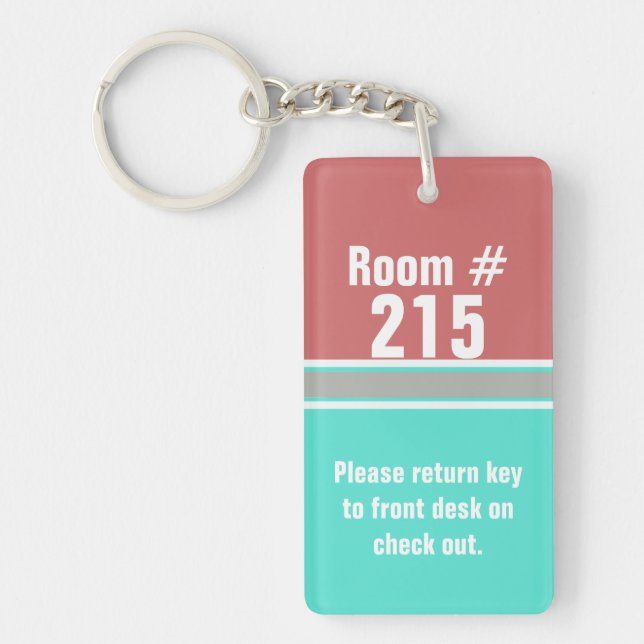 Modern Colour Block Hotel Room Keychain (Front)