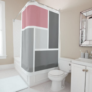 Modern Colour Block Mosaic Dusty Pink Grey White