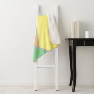 Modern Colour Block Pastel Mint & Peach Custom Nam Sherpa Blanket