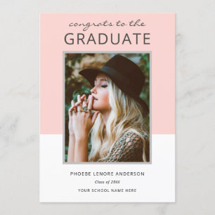 Modern Colour Block Photo Graduation Celebration Invitation