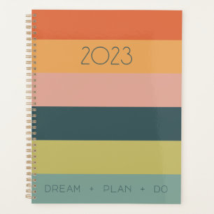 Modern Colour Block Striped Spiral Planner