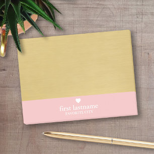 Modern Colour Block with Upscale Heart Monogram Post-it Notes