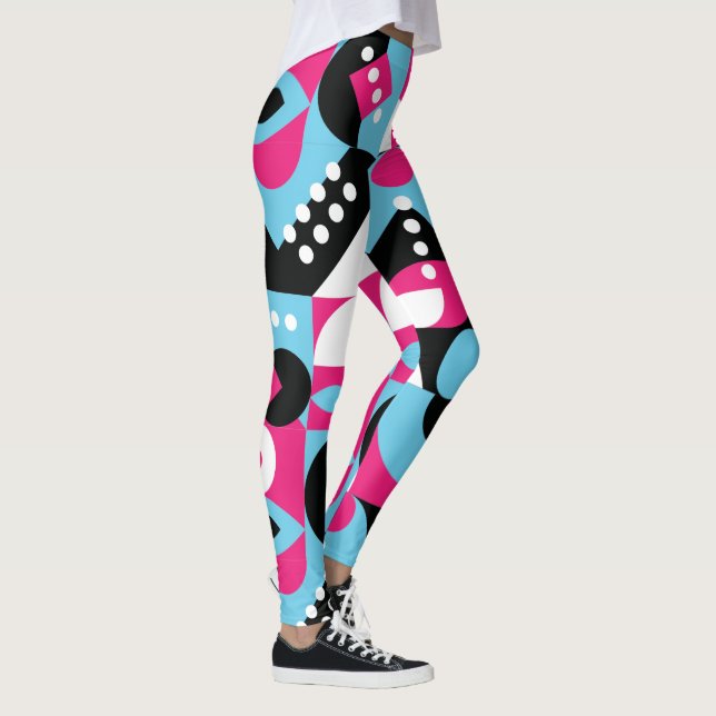 Modern Colour Burst Geometric Abstract Masterpiece Leggings (Right)