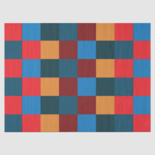 Modern Colour Chequered Chequerboard Tissue Paper