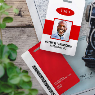 Modern Colour Custom Logo Employee Name Barcode Badge