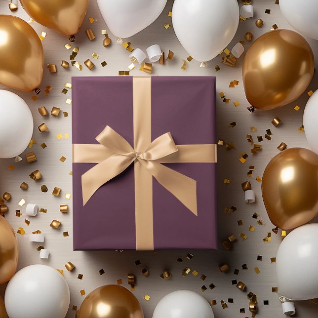 Modern Colour Dark Berry Purple Wrapping Paper Rol (Creator Uploaded)