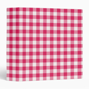 Modern Colour Magenta Gingham Pattern Binder