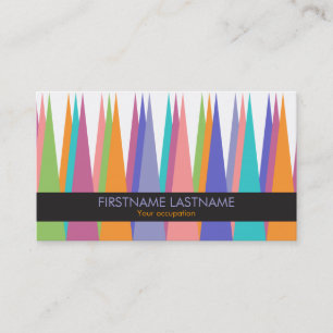Modern Colour Tall Triangles Profile Business Card