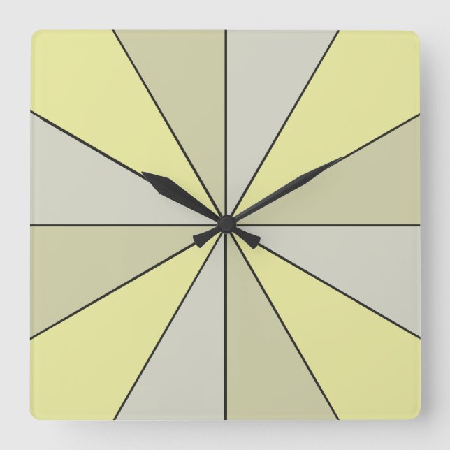 Modern Colour Wheel Yellow Square Wall Clock (Front)