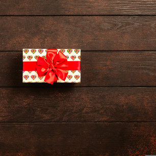 Modern coloured heart white pattern wrapping paper