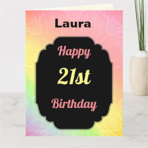 Modern colourful 21st Birthday Card