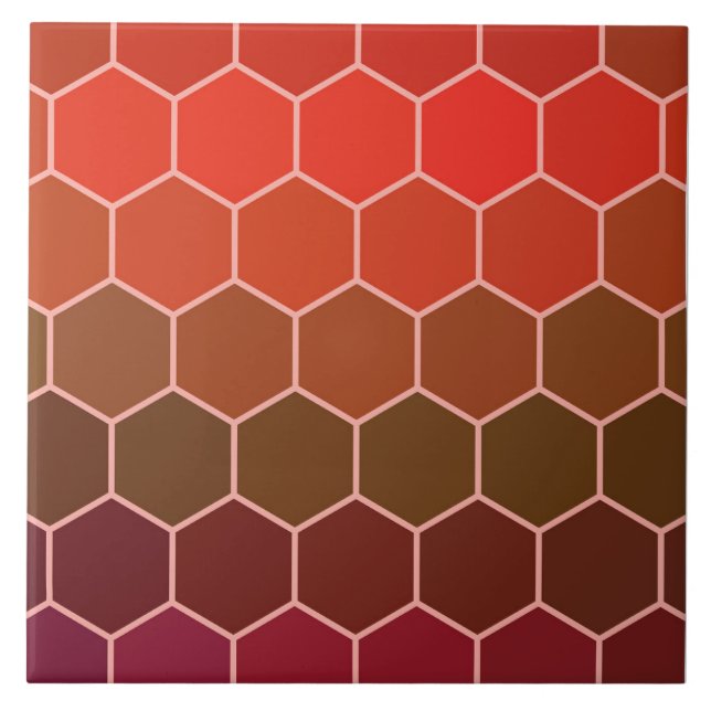 Modern Colourful 3d Cubes or Hexagons pattern Tile (Front)