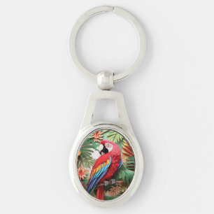 Modern Colourful 3D parrot Bird Lover  Keychain