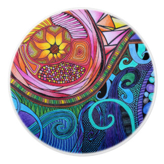 Modern Colourful Abstract Art Ceramic Knob