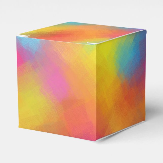 Modern Colourful Abstract Art Elegant Template Favor Box (Front Side)