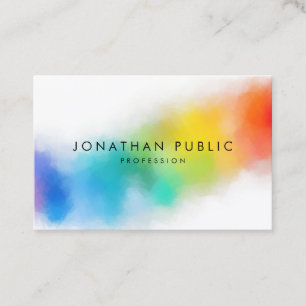 Modern Colourful Abstract Art Rainbow Colours Business Card