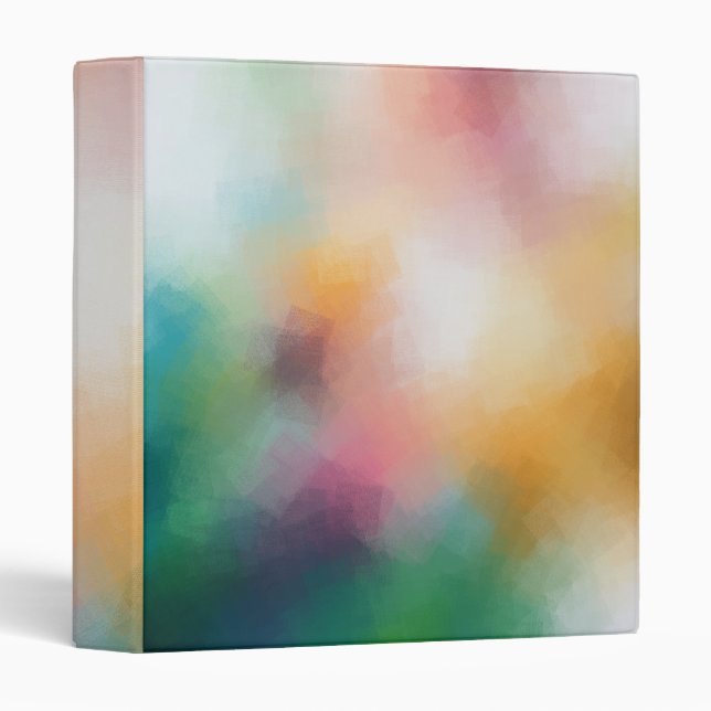 Modern Colourful Abstract Art Red Pink Yellow Blue Binder (Front/Spine)