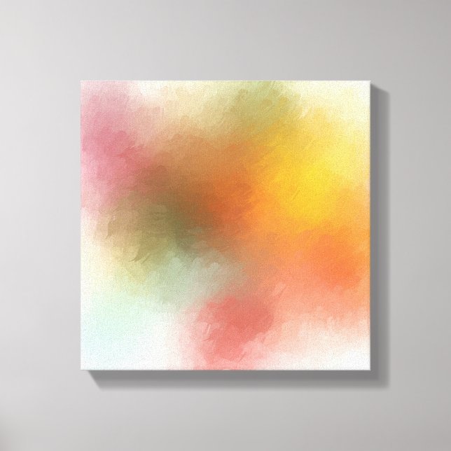 Modern Colourful Abstract Art Red Yellow Blue Canvas Print (Front)