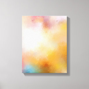 Modern Colourful Abstract Art Red Yellow Blue Pink Canvas Print