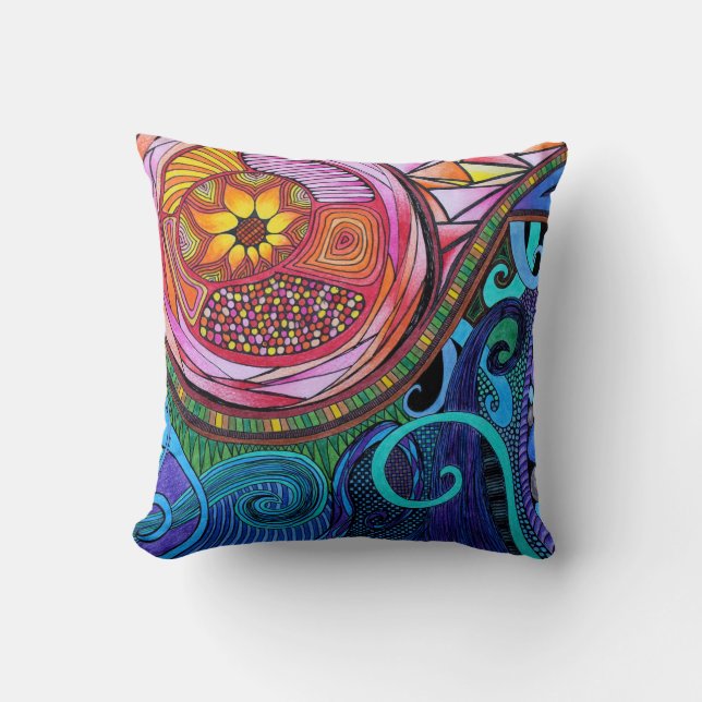Modern Colourful Abstract Art Throw Pillow (Front)