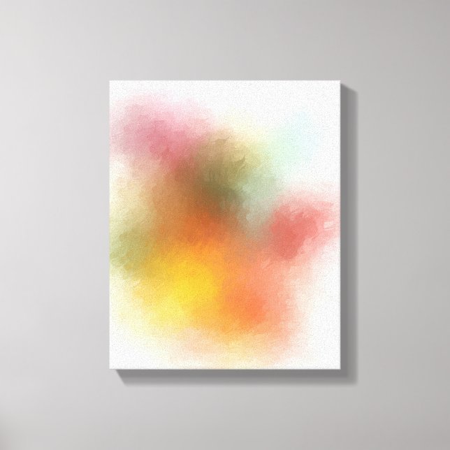 Modern Colourful Abstract Art Trendy Red Pink Blue Canvas Print (Front)