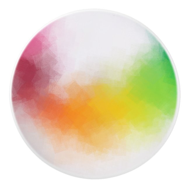 Modern Colourful Abstract Art Trendy Template Ceramic Knob (Front)