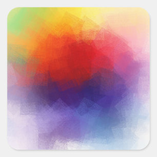 Modern Colourful Abstract Art Trendy Template Square Sticker