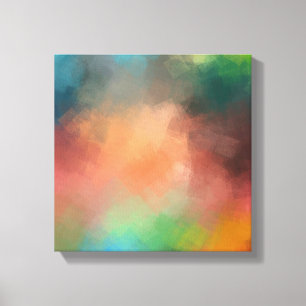 Modern Colourful Abstract Art Yellow Green Red Blu Canvas Print