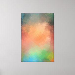 Modern Colourful Abstract Art Yellow Red Blue Gree Canvas Print