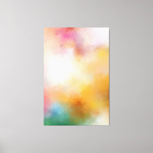 Modern Colourful Abstract Artwork Red Yellow Blue Canvas Print