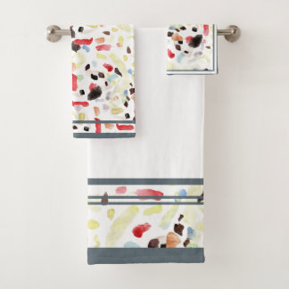 Modern Colourful Abstract Bath Towel Set